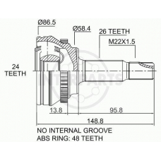 OJ-0261 InterParts Шарнирный комплект, приводной вал