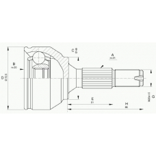 CVJ5622.10 OPEN PARTS Шарнирный комплект, приводной вал