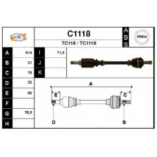 C1118 SNRA Приводной вал