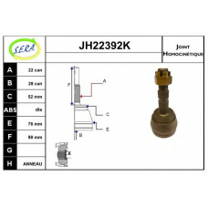 JH22392K SERA Шарнирный комплект, приводной вал