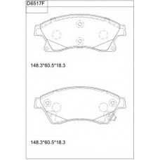 KD6517F ASIMCO Комплект тормозных колодок, дисковый тормоз