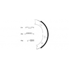 8DA 355 050-291 HELLA Комплект тормозных колодок, стояночная тормозная с