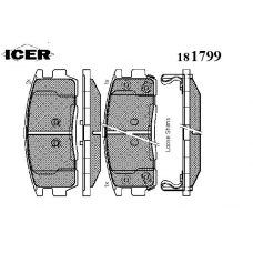 181799 ICER Комплект тормозных колодок, дисковый тормоз