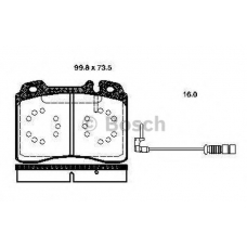 0 986 TB2 663 BOSCH Комплект тормозных колодок, дисковый тормоз