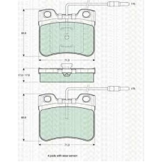 8110 38932 TRIDON Brake pads - front