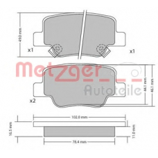 1170410 METZGER Комплект тормозных колодок, дисковый тормоз