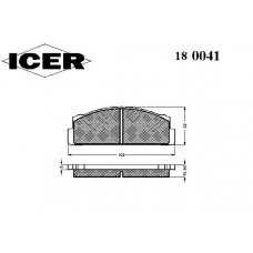 180041 ICER Комплект тормозных колодок, дисковый тормоз