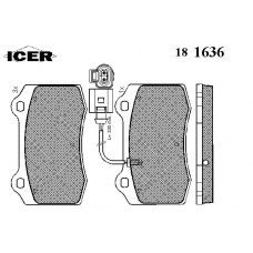 181636 ICER Комплект тормозных колодок, дисковый тормоз
