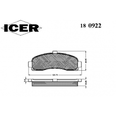 180922 ICER Комплект тормозных колодок, дисковый тормоз