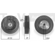 PC1025 TREVI AUTOMOTIVE Ременный шкив, коленчатый вал