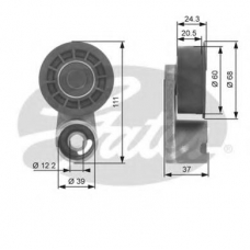 T41125 GATES Натяжной ролик, ремень грм