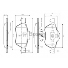 0 986 TB2 434 BOSCH Комплект тормозных колодок, дисковый тормоз