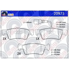 20973 GALFER Комплект тормозных колодок, дисковый тормоз