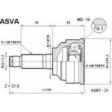 MZ-10 ASVA Шарнирный комплект, приводной вал
