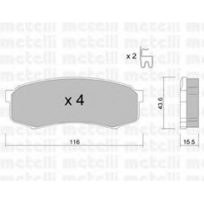 22-0432-0 METELLI Комплект тормозных колодок, дисковый тормоз