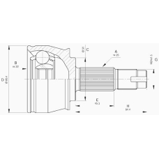 CVJ5383.10 OPEN PARTS Шарнирный комплект, приводной вал