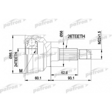 PCV3025 PATRON Шарнирный комплект, приводной вал