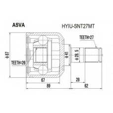 HYIU-SNT27MT ASVA Шарнирный комплект, приводной вал