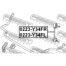 0223-Y34FL FEBEST Тяга / стойка, стабилизатор