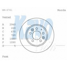 BR-4741 KAVO PARTS Тормозной диск