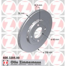 600.3205.00 ZIMMERMANN Тормозной диск