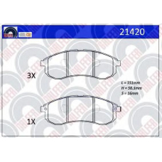 21420 GALFER Комплект тормозных колодок, дисковый тормоз