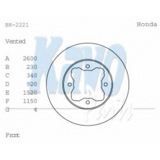 BR-2221 KAVO PARTS Тормозной диск