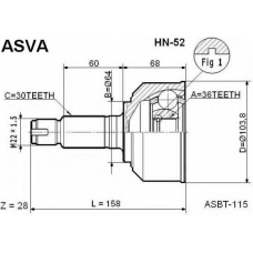 HN-52 ASVA Шарнирный комплект, приводной вал