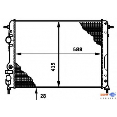 8MK 376 719-661 HELLA Радиатор, охлаждение двигателя