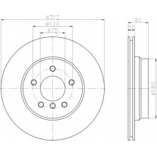 8DD 355 106-761 HELLA Тормозной диск
