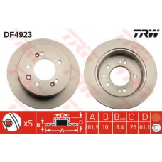 DF4923 TRW Тормозной диск