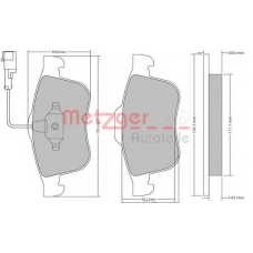 1170636 METZGER Комплект тормозных колодок, дисковый тормоз