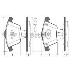 0 986 TB3 080 BOSCH Комплект тормозных колодок, дисковый тормоз