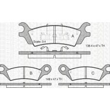 8110 50113 TRIDON Brake pads - rear