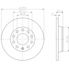 8DD 355 107-561 HELLA Тормозной диск