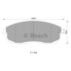 0 986 AB1 407 BOSCH Комплект тормозных колодок, дисковый тормоз