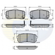 CBP31675 COMLINE Комплект тормозных колодок, дисковый тормоз