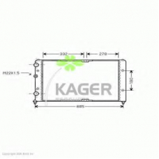 31-1222 KAGER Радиатор, охлаждение двигателя