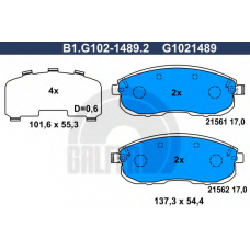 B1.G102-1489.2 GALFER Комплект тормозных колодок, дисковый тормоз