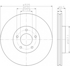 8DD 355 115-951 HELLA Тормозной диск