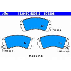 13.0460-5808.2 ATE Комплект тормозных колодок, дисковый тормоз