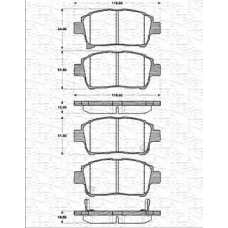 363702161244 MAGNETI MARELLI Комплект тормозных колодок, дисковый тормоз