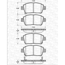 363702161244 MAGNETI MARELLI Комплект тормозных колодок, дисковый тормоз