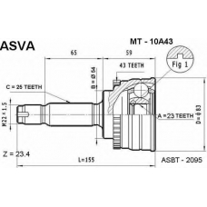 MT-10A43 ASVA Шарнирный комплект, приводной вал