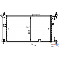 8MK 376 713-584 HELLA Радиатор, охлаждение двигателя