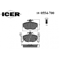 180554-700 ICER Комплект тормозных колодок, дисковый тормоз