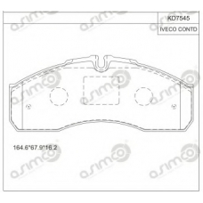 KD7545 ASIMCO Комплект тормозных колодок, дисковый тормоз