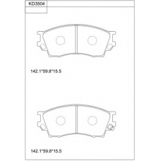 KD3504 ASIMCO Комплект тормозных колодок, дисковый тормоз
