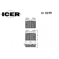 180199 ICER Комплект тормозных колодок, дисковый тормоз