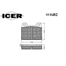180482 ICER Комплект тормозных колодок, дисковый тормоз